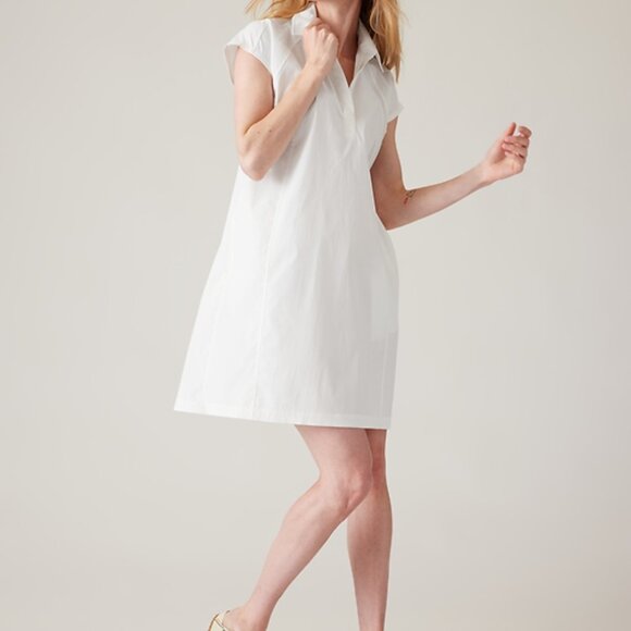 Athleta Performance Poplin Dress White NWT, M - Picture 1 of 4